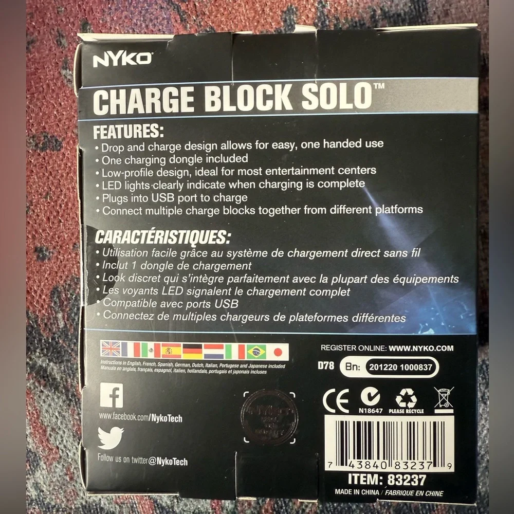 Charge Block Solo for PlayStation 4 or XBOX One - Black - New in Box and Sealed